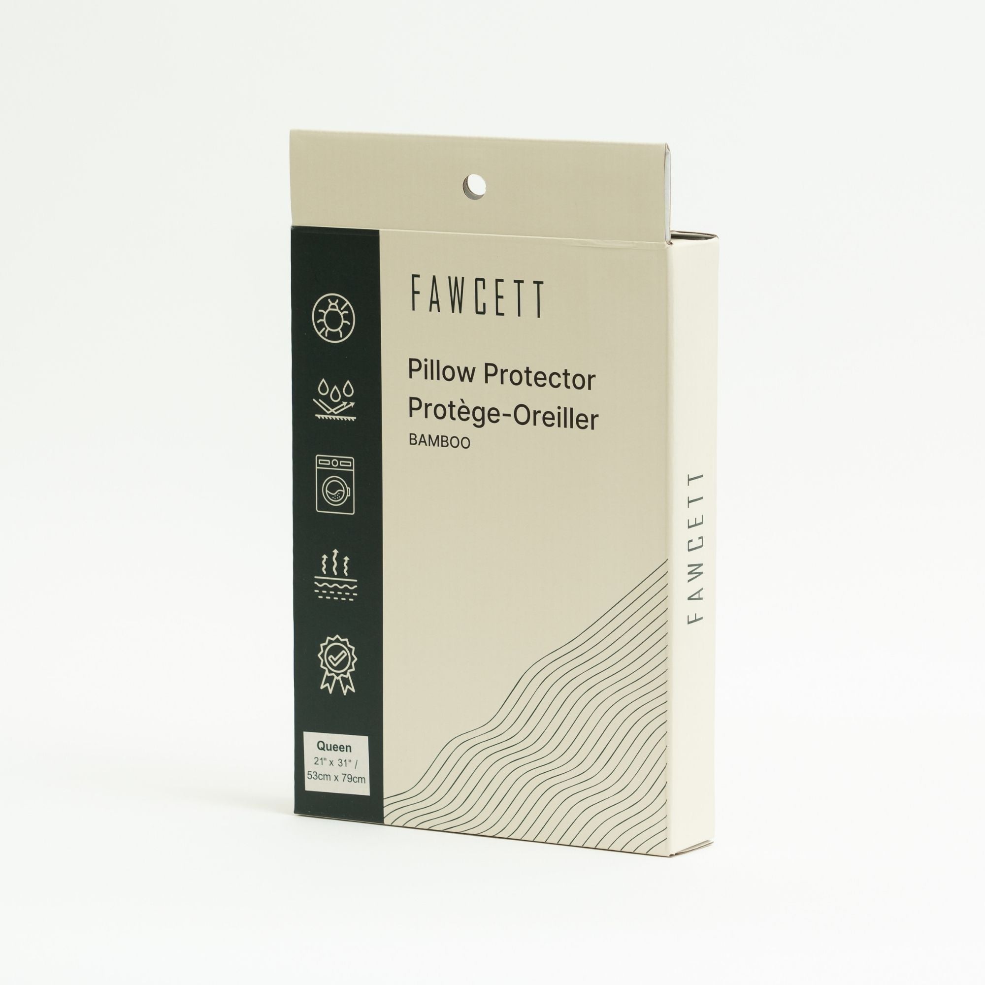 waterproof pillow protector angle view packaging