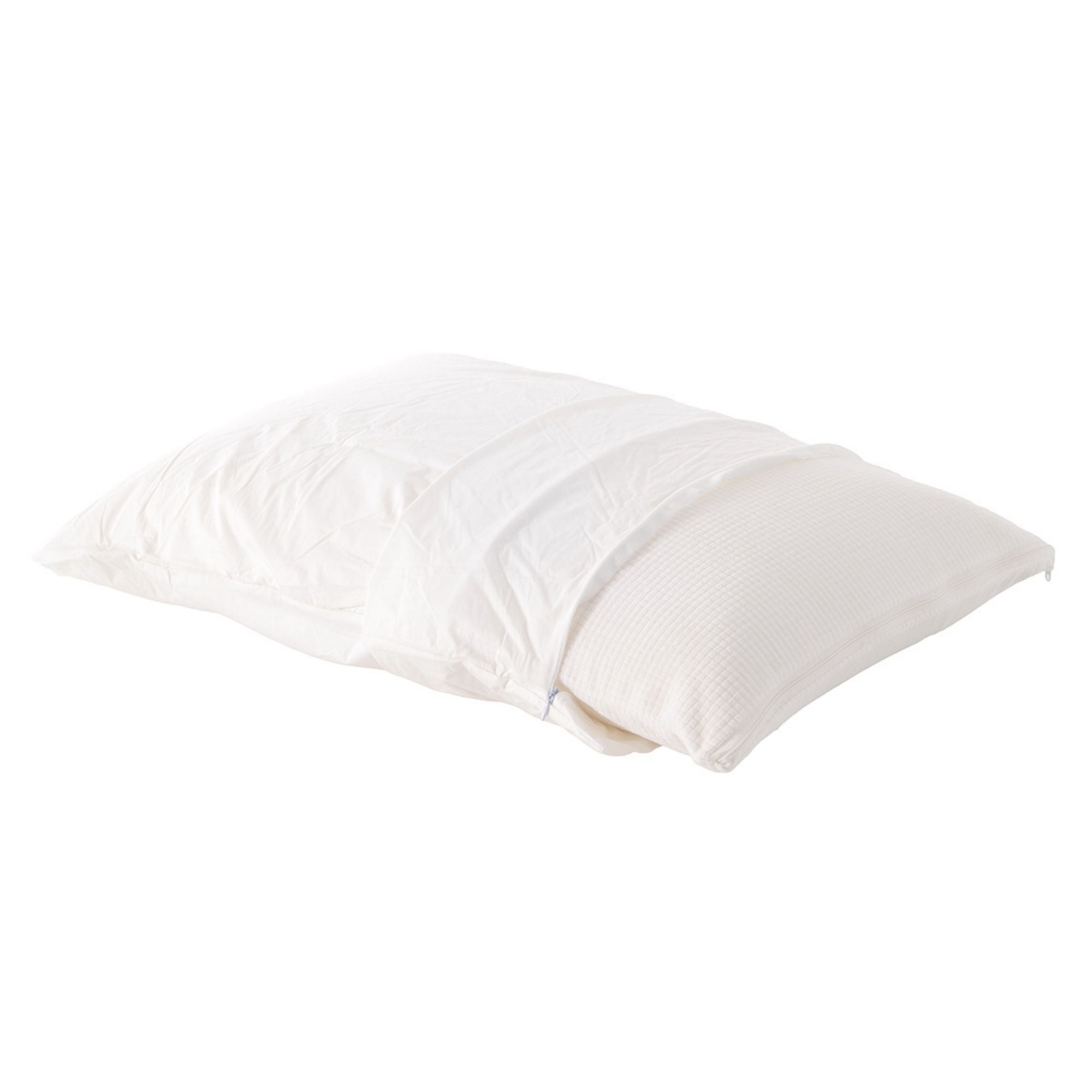 waterproof pillow protector on pillow