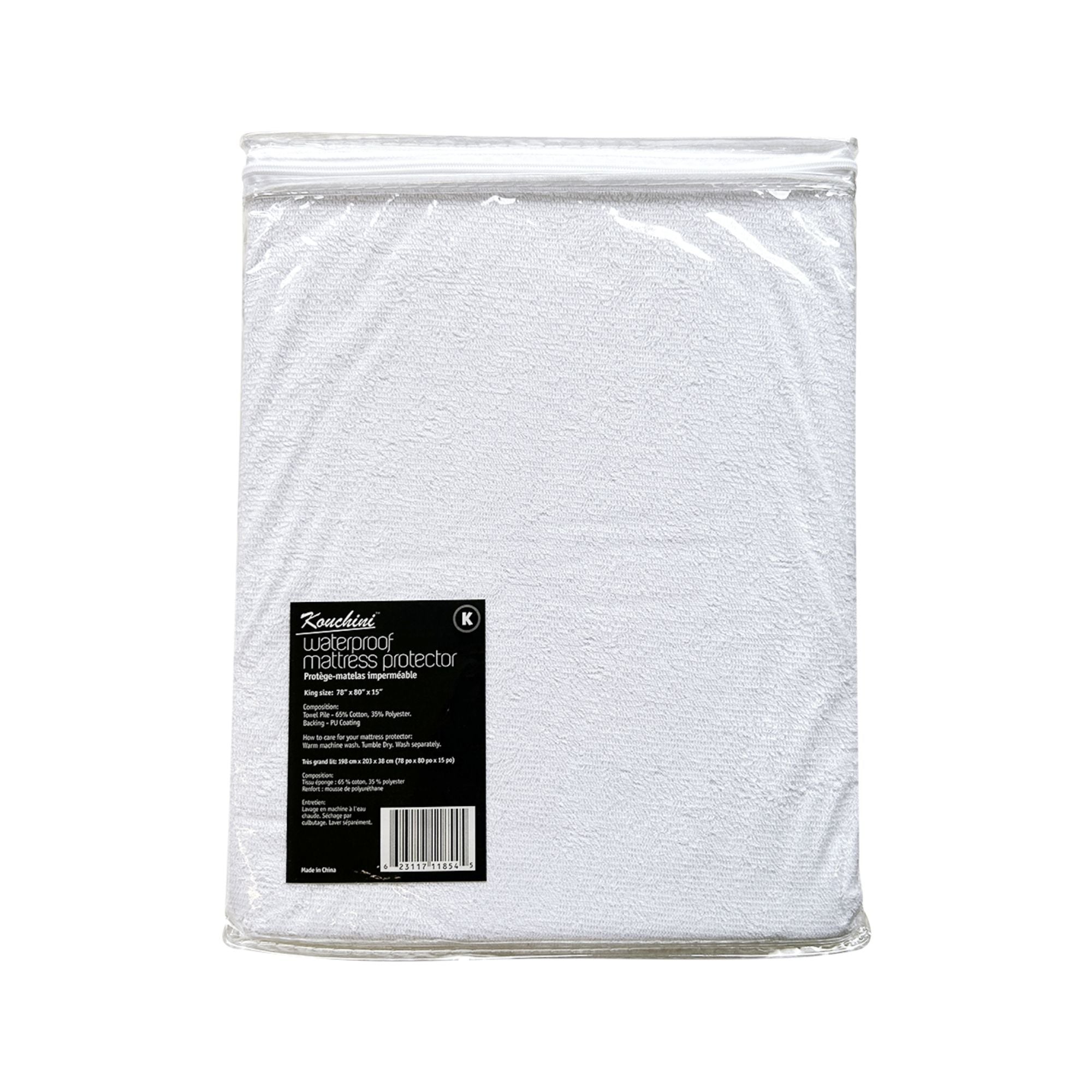 waterproof cotton mattress protector packaging back
