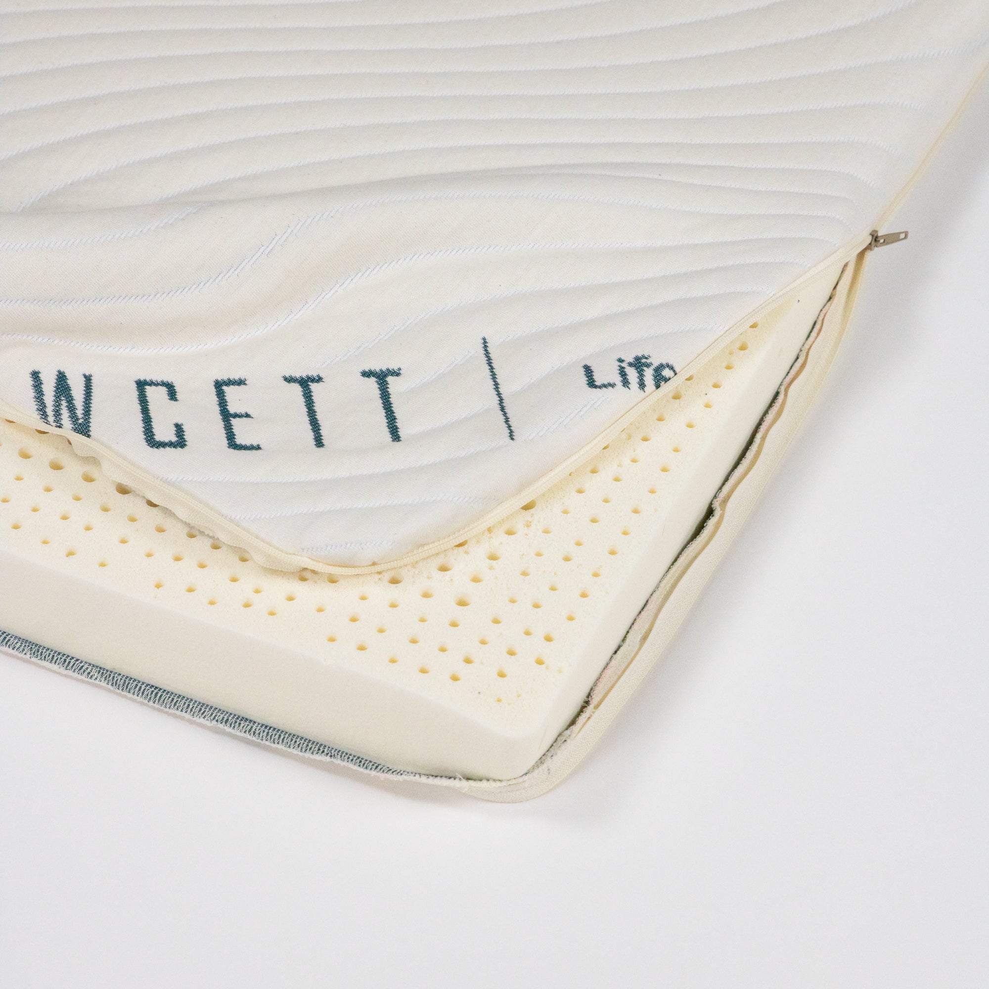 2 inch natural latex topper corner latex exposed