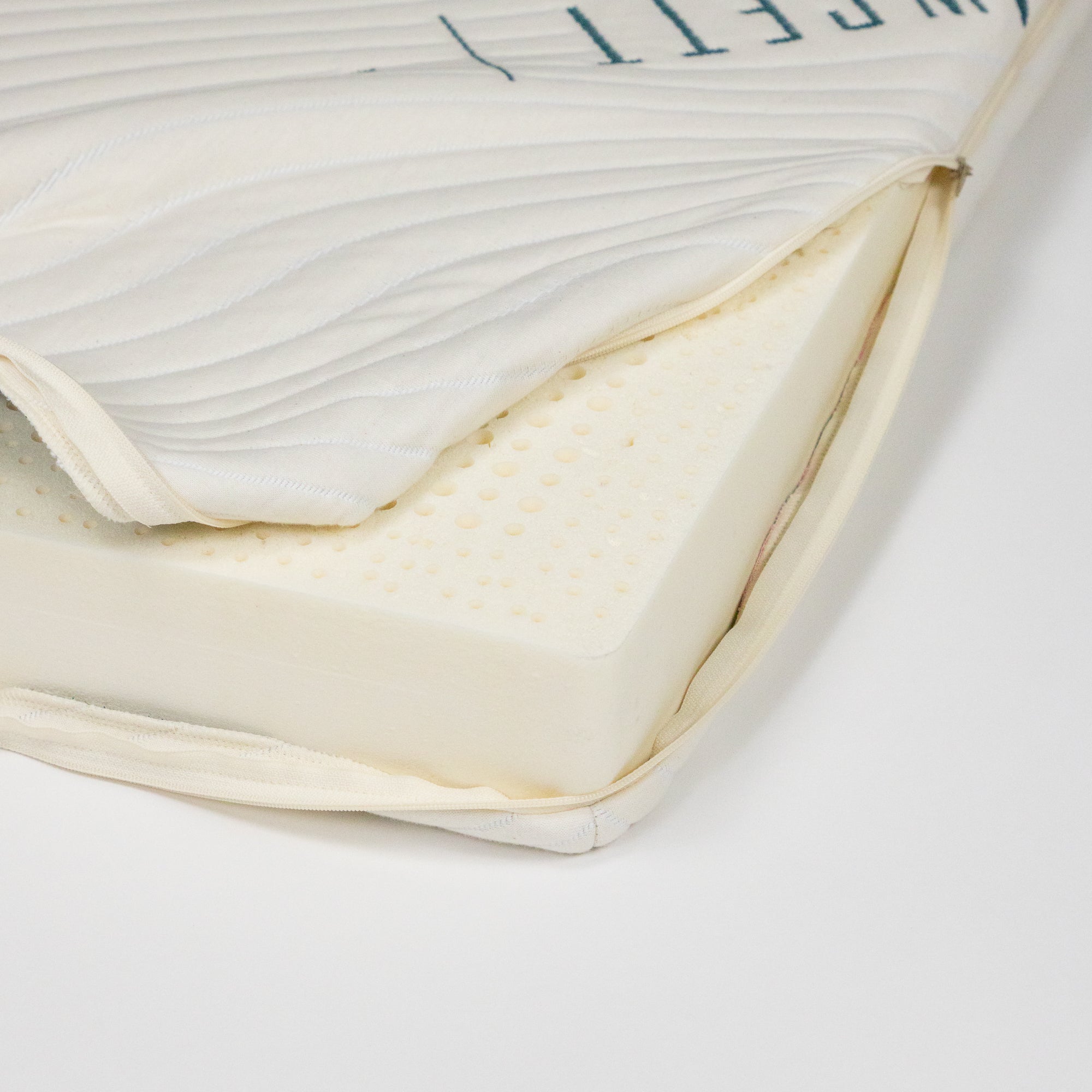 3 inch natural latex topper open cover latex close up