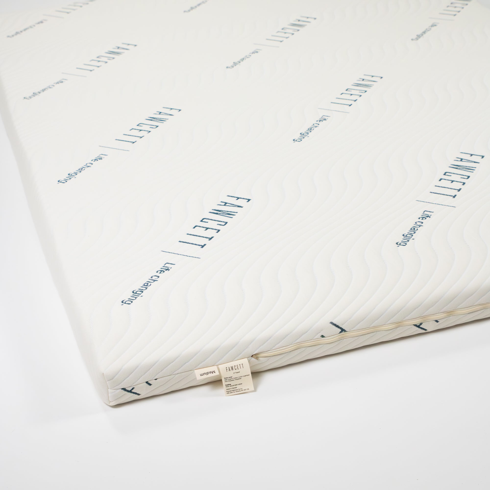 3 inch natural latex topper corner view