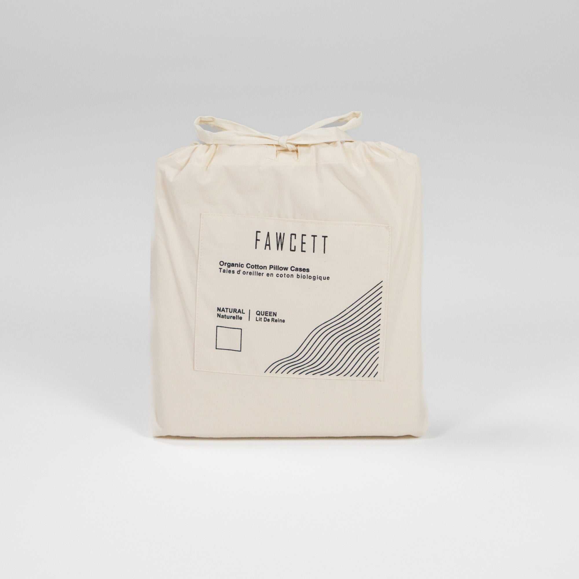 Fawcett Organic Cotton Pillow Cases in packaging natural