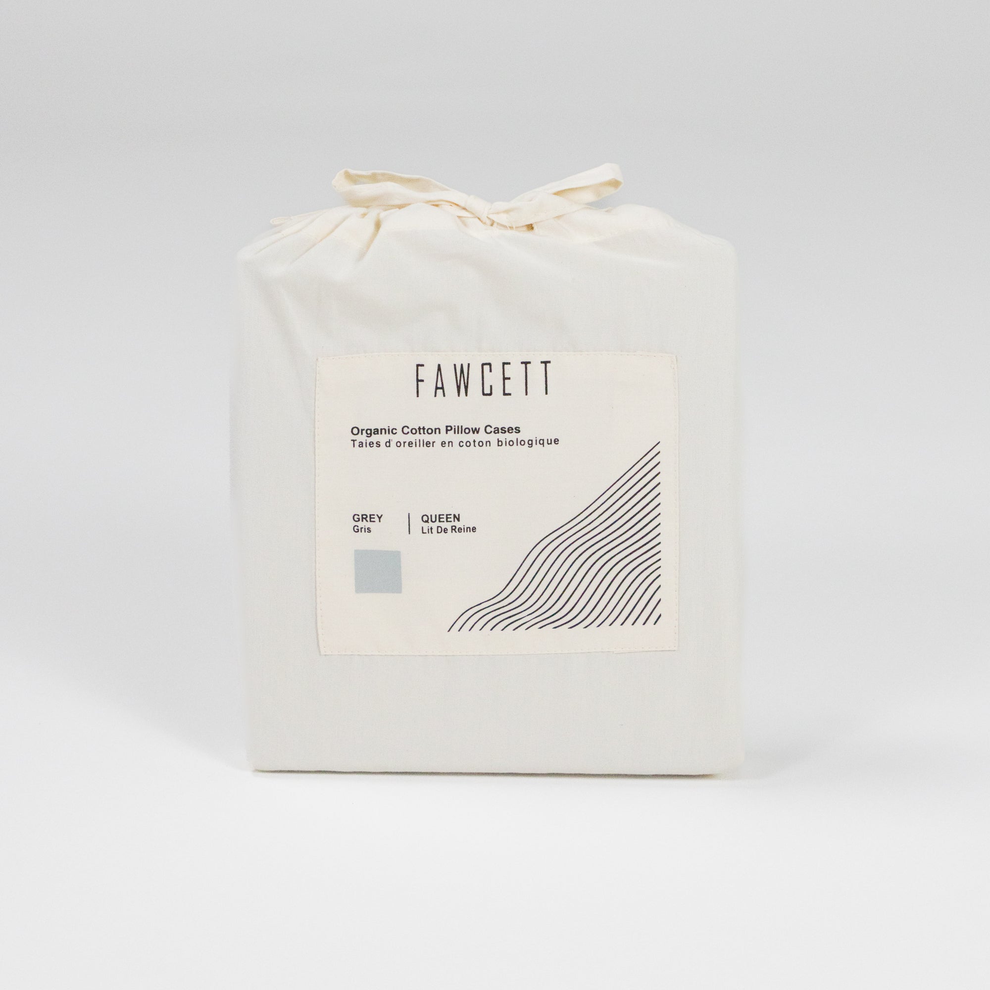 Fawcett Organic Cotton Pillow Cases in packaging grey