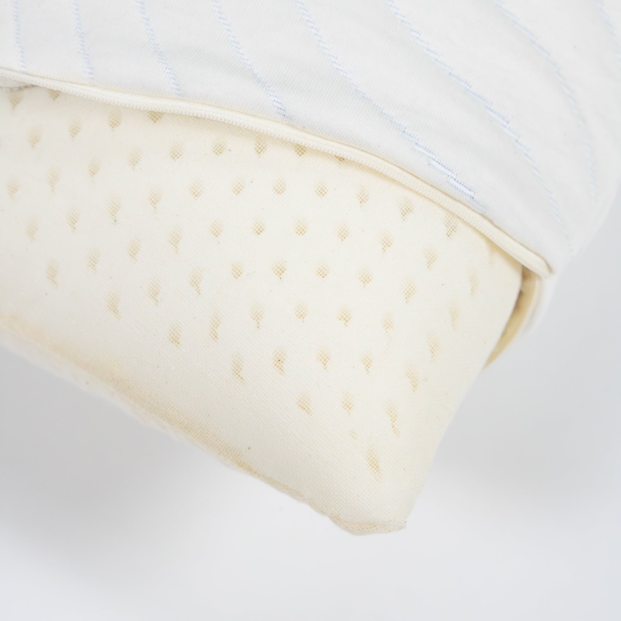 Hornby Natural Talalay Latex Pillow open cover with latex showing
