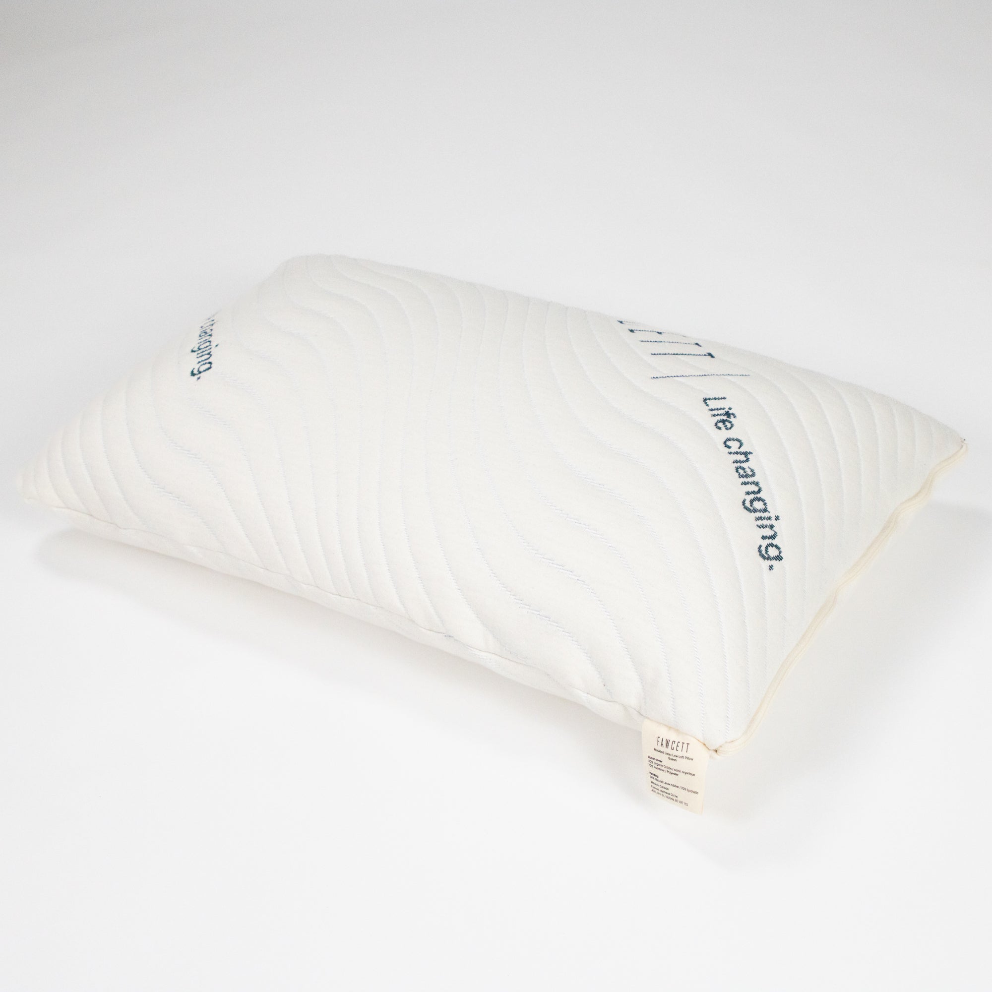 Low loft latex pillow top view