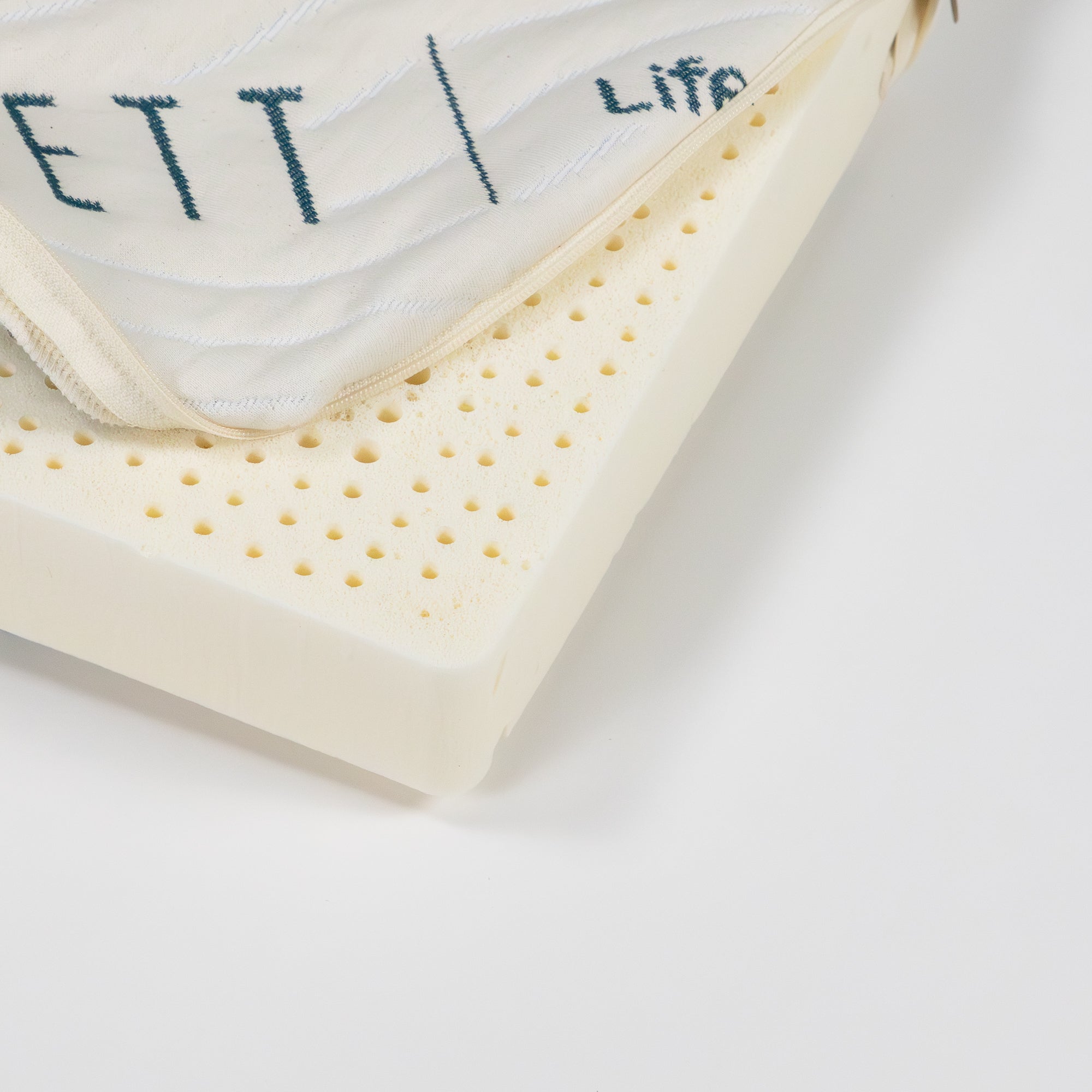 2 inch natural latex topper cover open