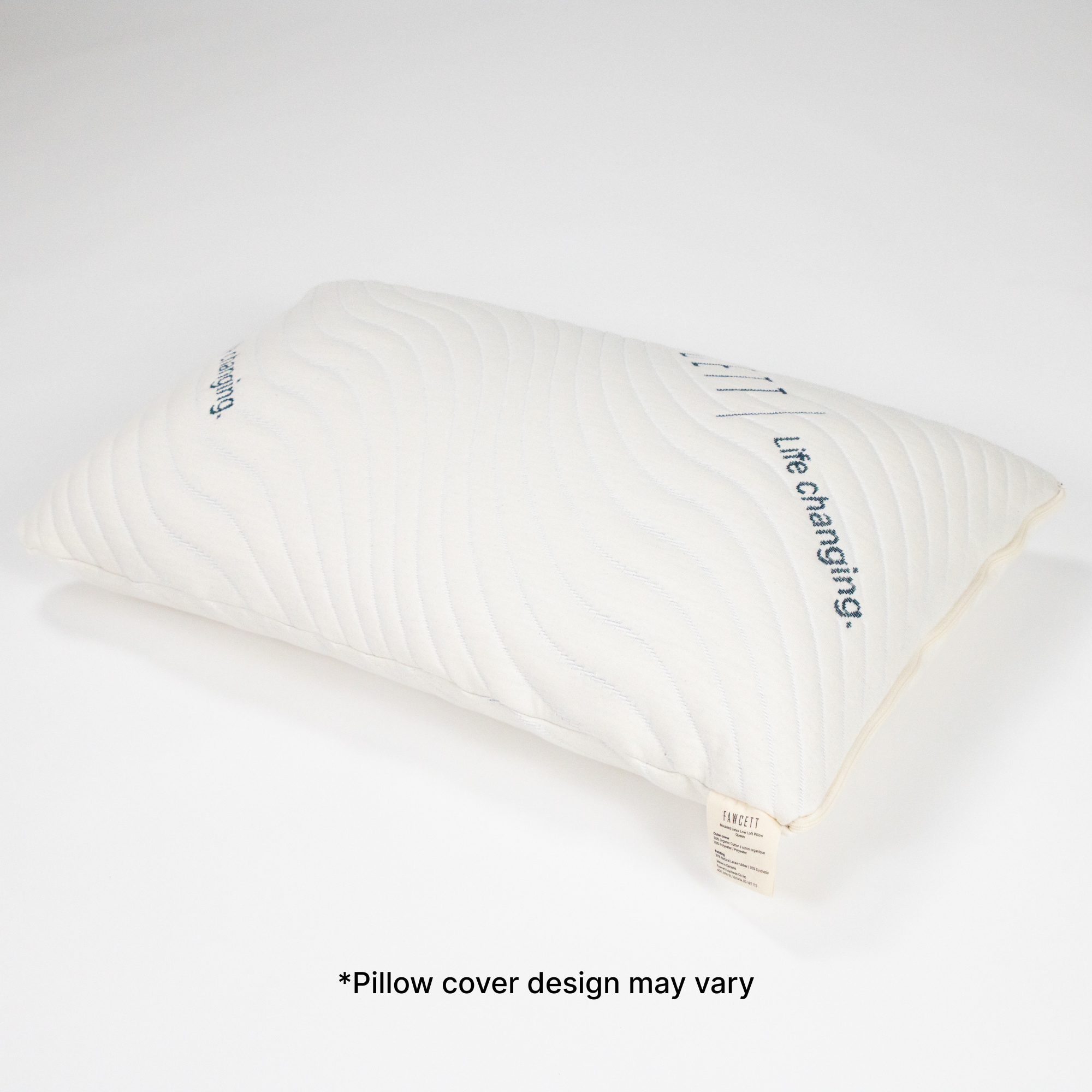 Low loft latex pillow top view