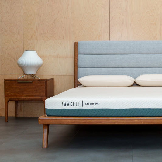 Tofino mattress on bed frame and night stand
