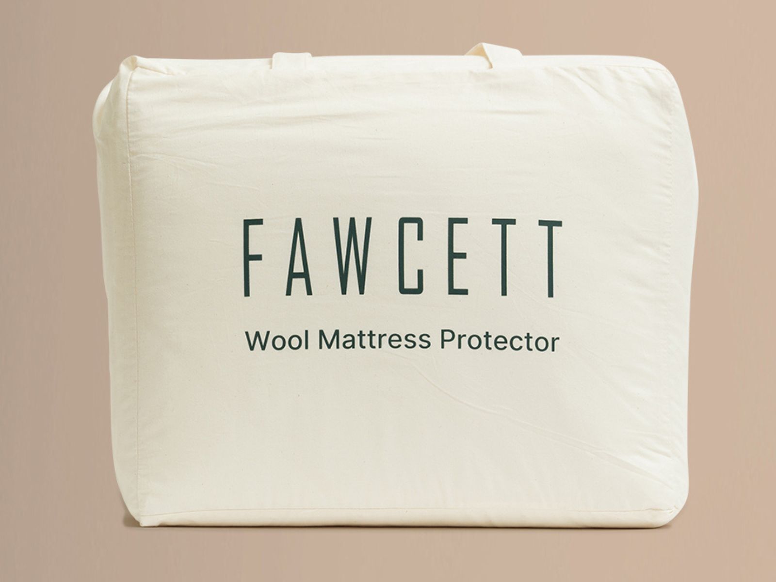 Wool mattress protector in packaging