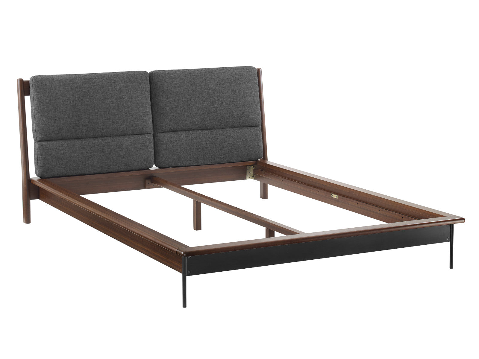 Park Avenue Solid Bamboo Bed Frame w/ Cushioned Headboard