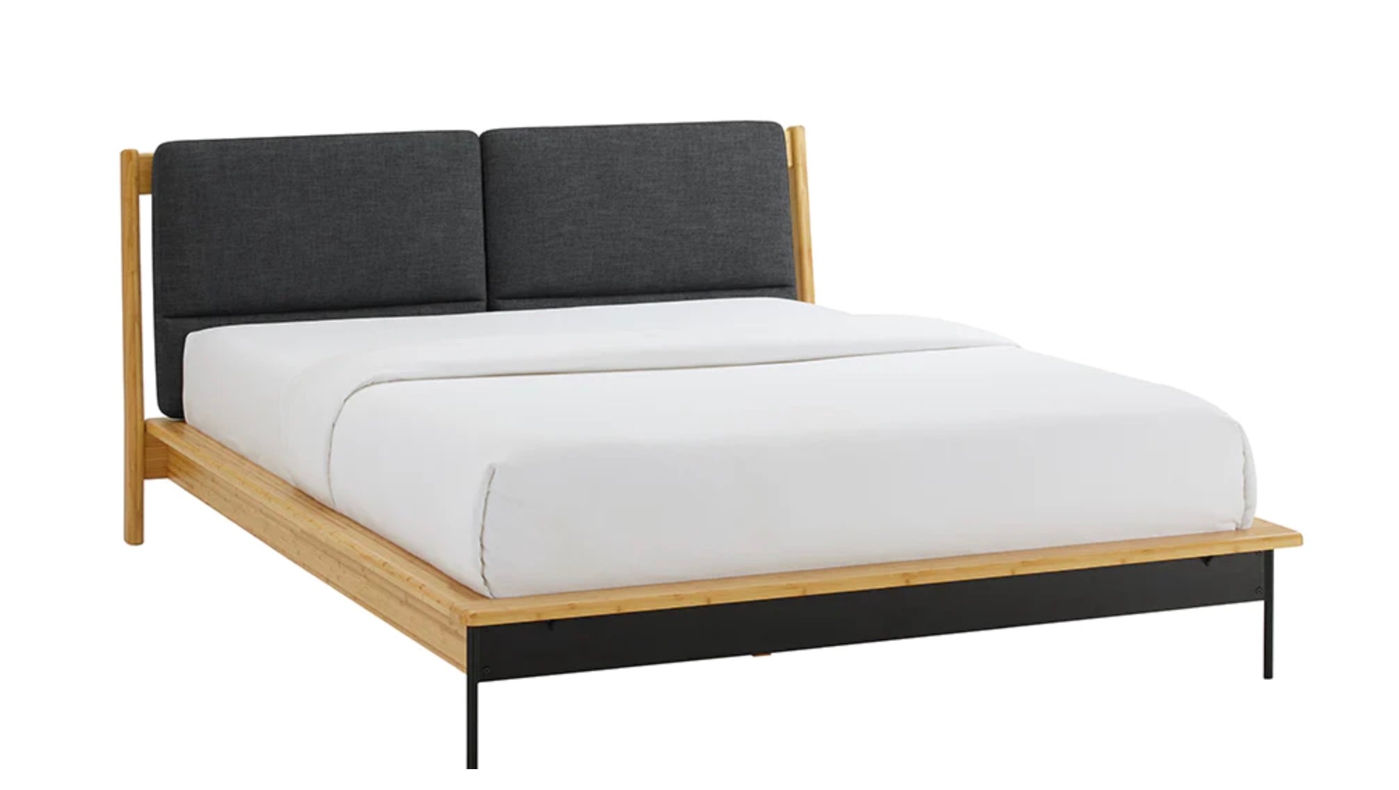 Santa Cruz Platform Bed Frame with headboard white background