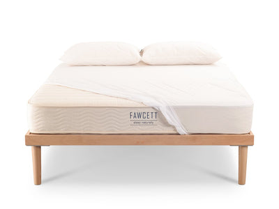 view of mattress with protect a bed mattress protector partially on mattress